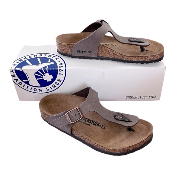 Birkenstock Other - BIRKENSTOCK Gizeh Kids Birko-Flor Nubuck Mocha Thong Sandal Size 2 US / 33 EU